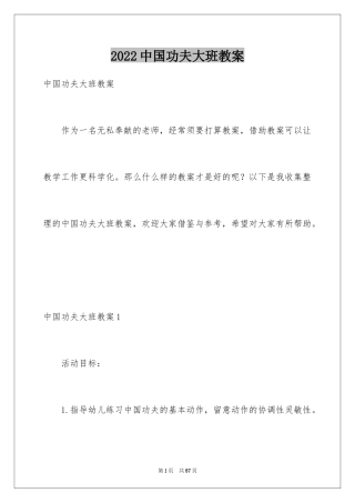 2024中国功夫大班教案_1