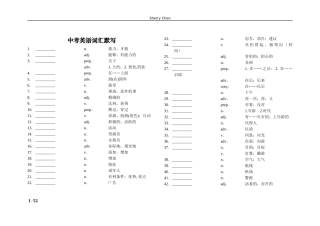 中考英语词汇默写