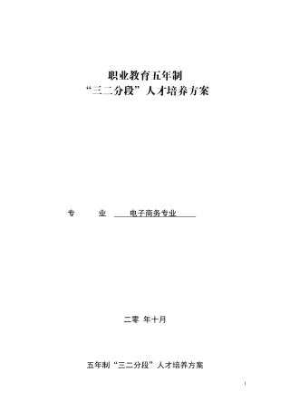 电子商务专业“三二分段”人才培养标准