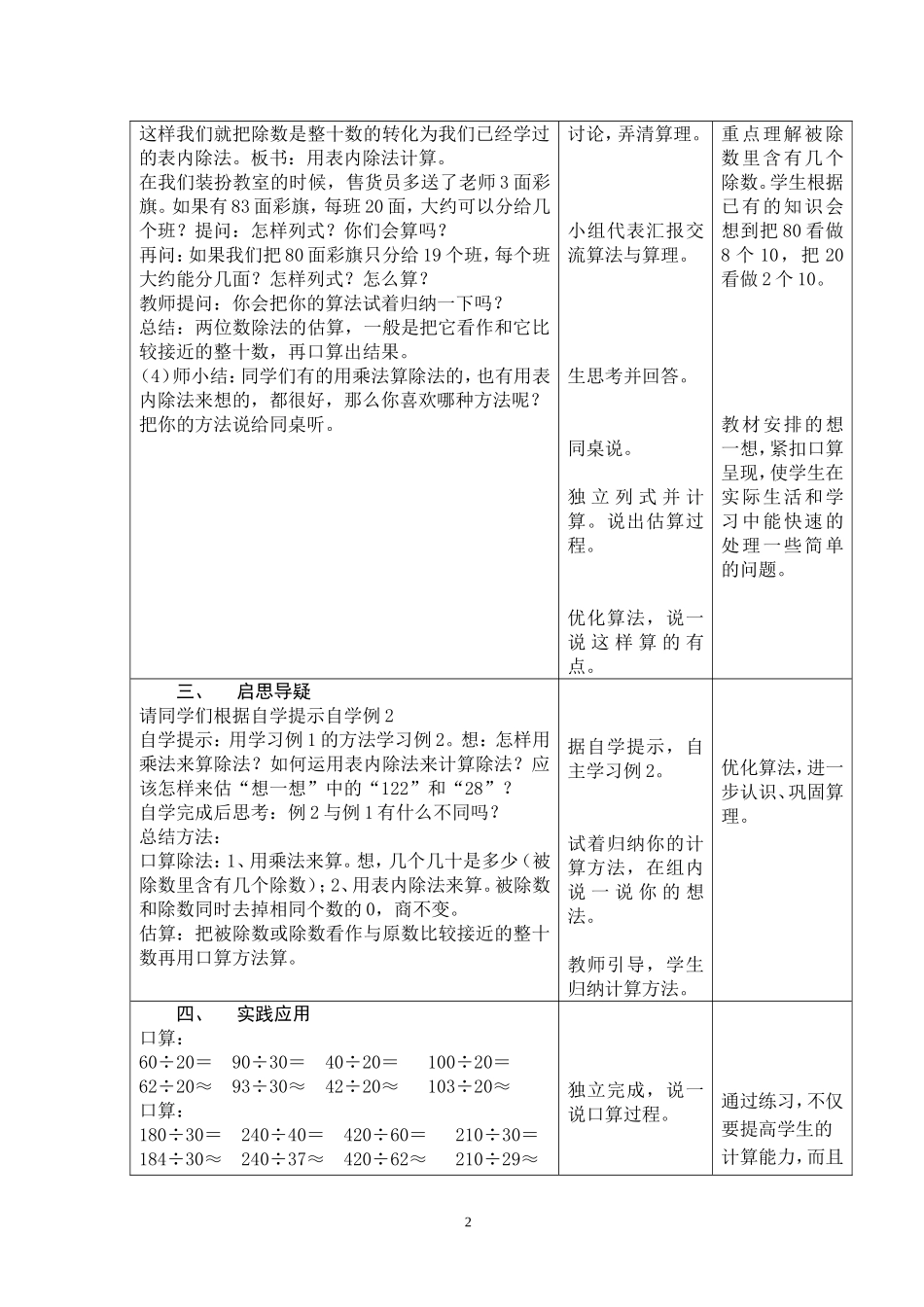 除数是两位数的口算除法教学设计_第2页