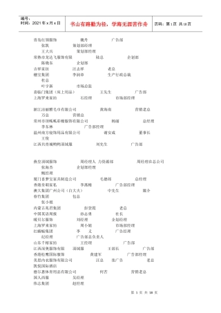 部分服装品牌行业负责人联系方式[1]