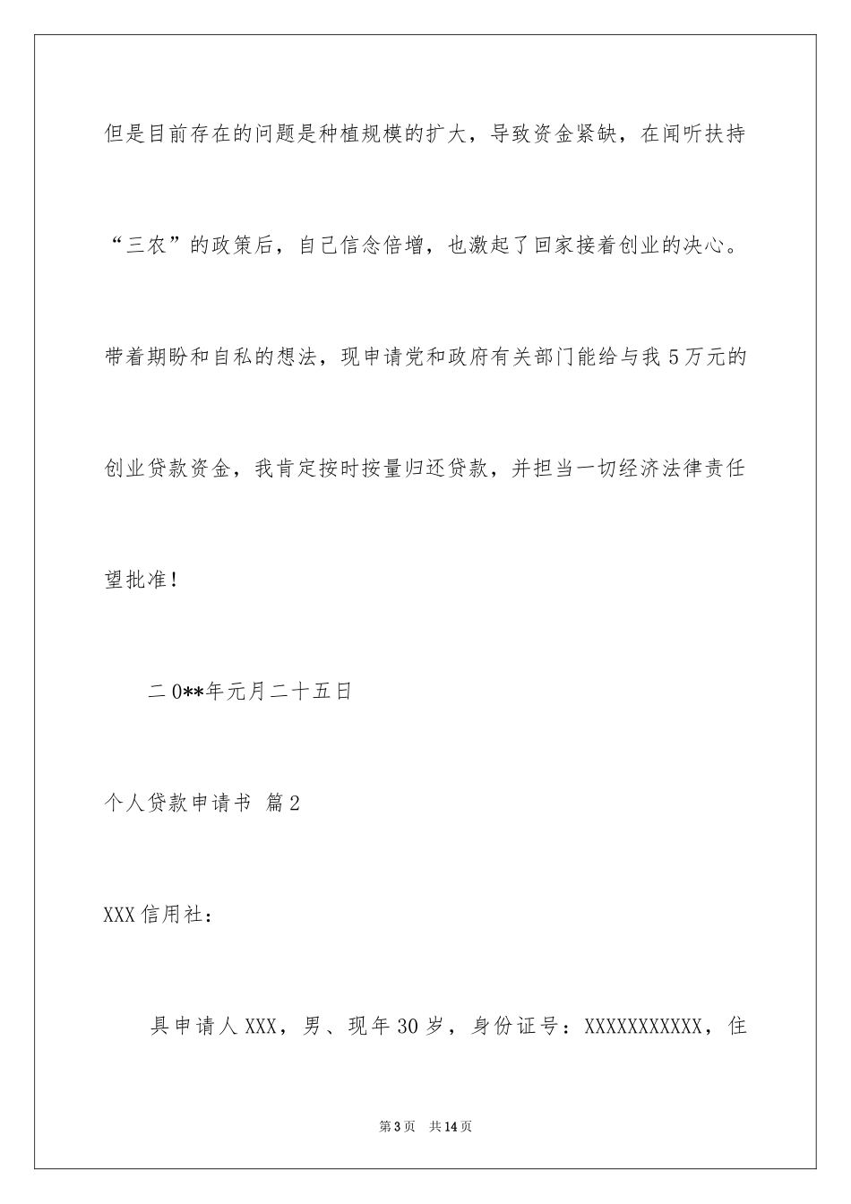 2024个人贷款申请书_7_第3页