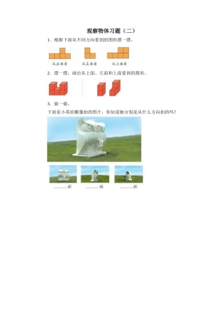 观察物体习题（二）