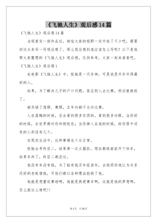 《飞驰人生》观后感14篇