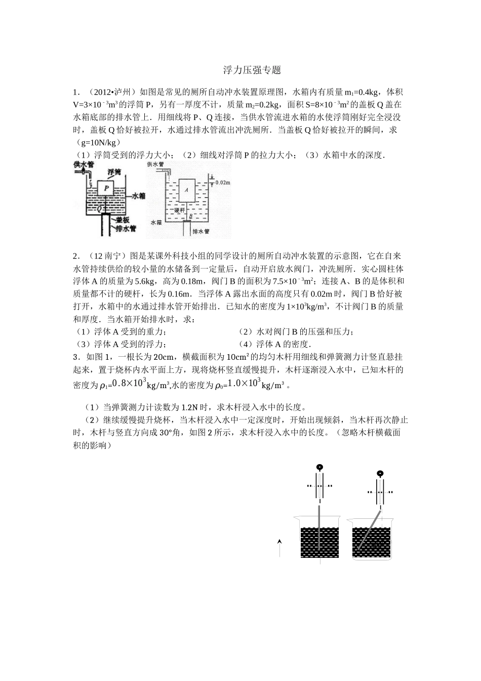 浮力压强专题_第1页