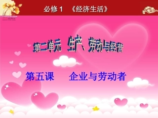 高三第一轮经济生活第五课企业与劳动者复习课件
