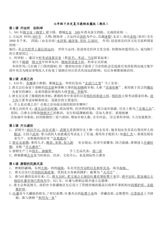 七年级下历史复习提纲岳麓版(1)