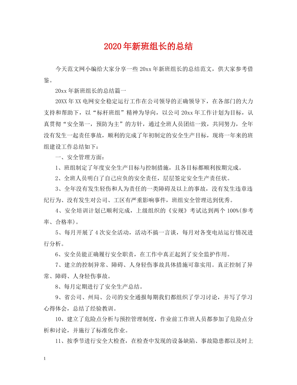2020年新班组长的总结 _第1页