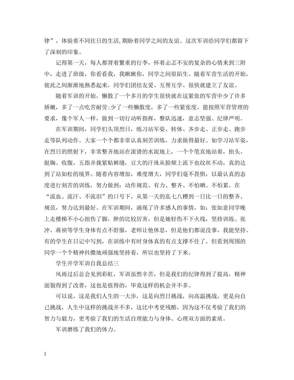 学生开学军训自我总结_第2页