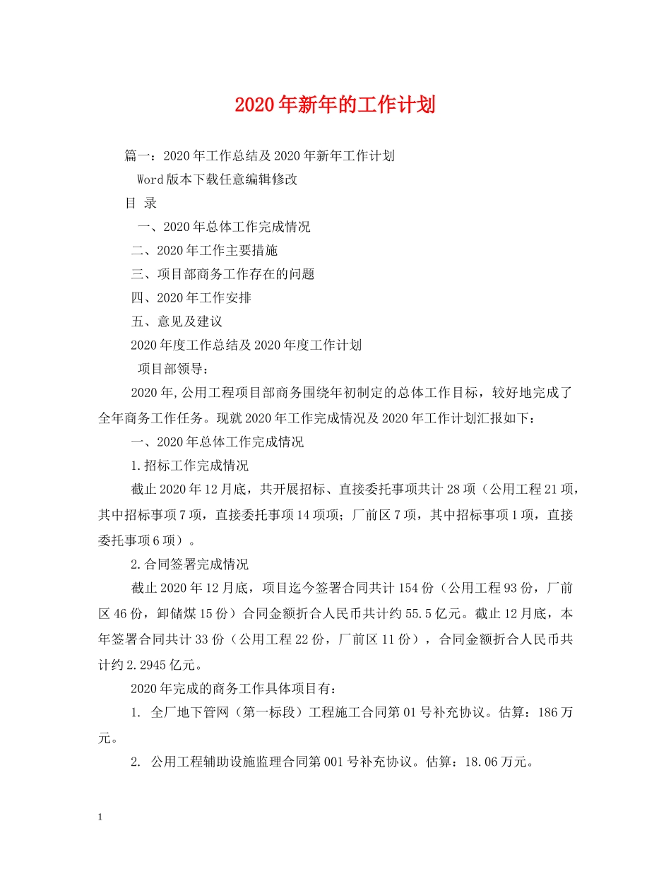 2020年新年的工作计划 _第1页