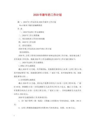 2020年新年的工作计划 