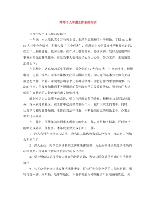 律师个人年度工作总结范例