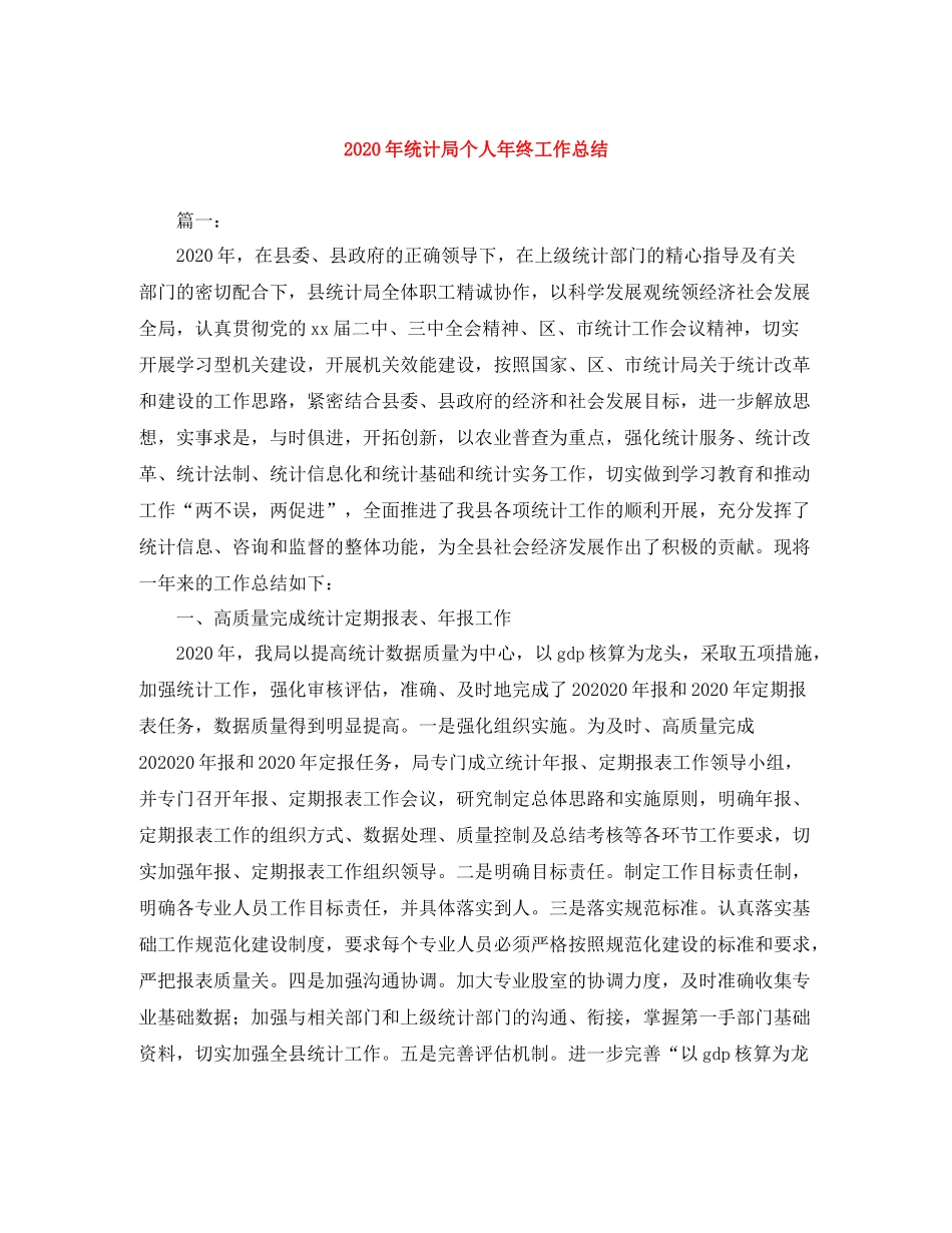 2020年统计局个人年终工作总结_第1页