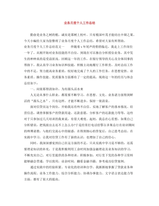 业务月度个人工作总结