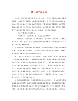 统计局工作总结