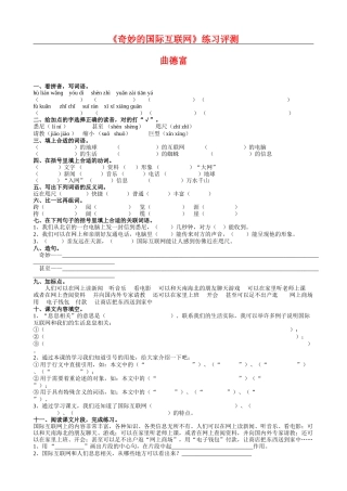 《奇妙的国际互联网》练习评测 