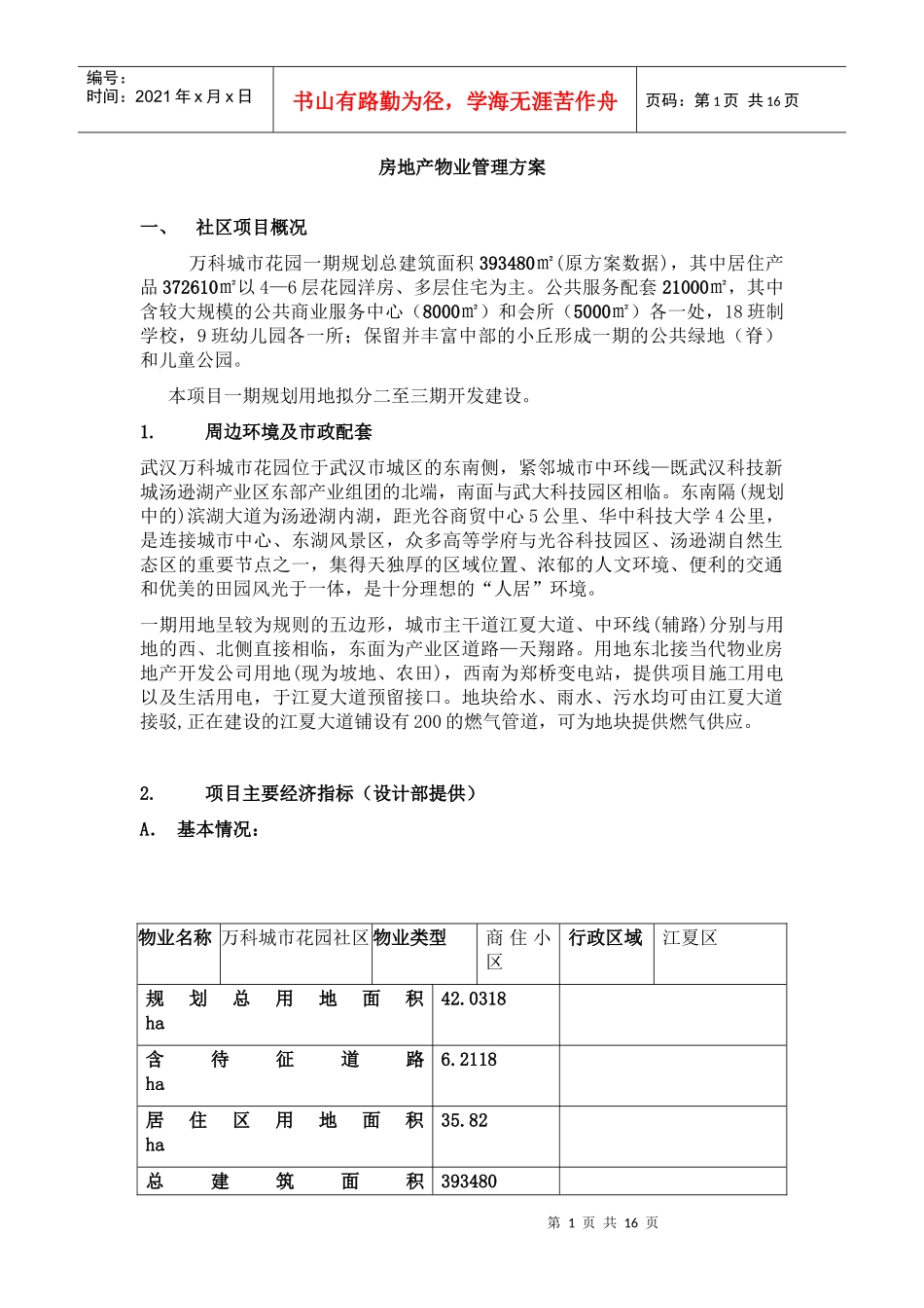 房地产物业管理方案_第1页
