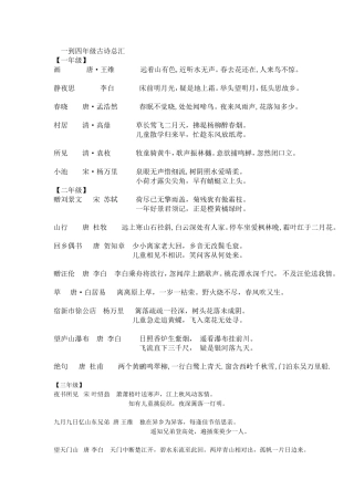 人教版语文一到四年级古诗总汇