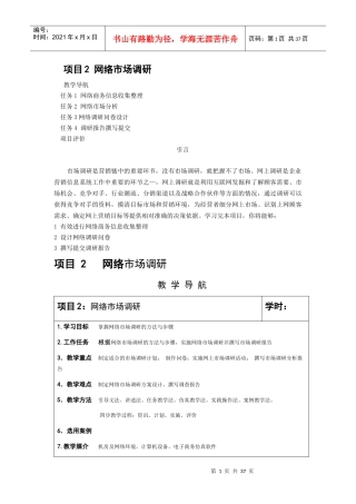 网络市场调研项目