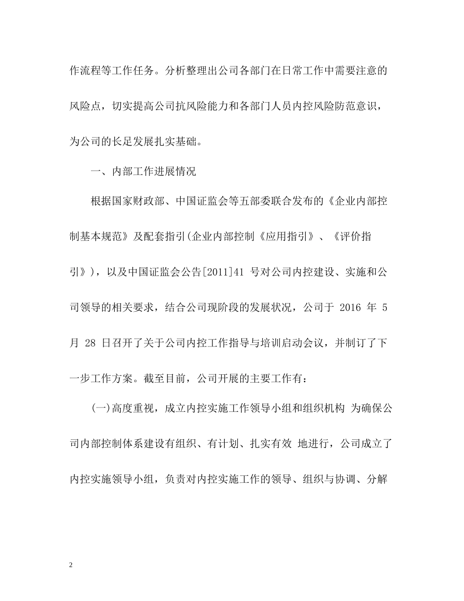 内部控制工作总结报告_第2页