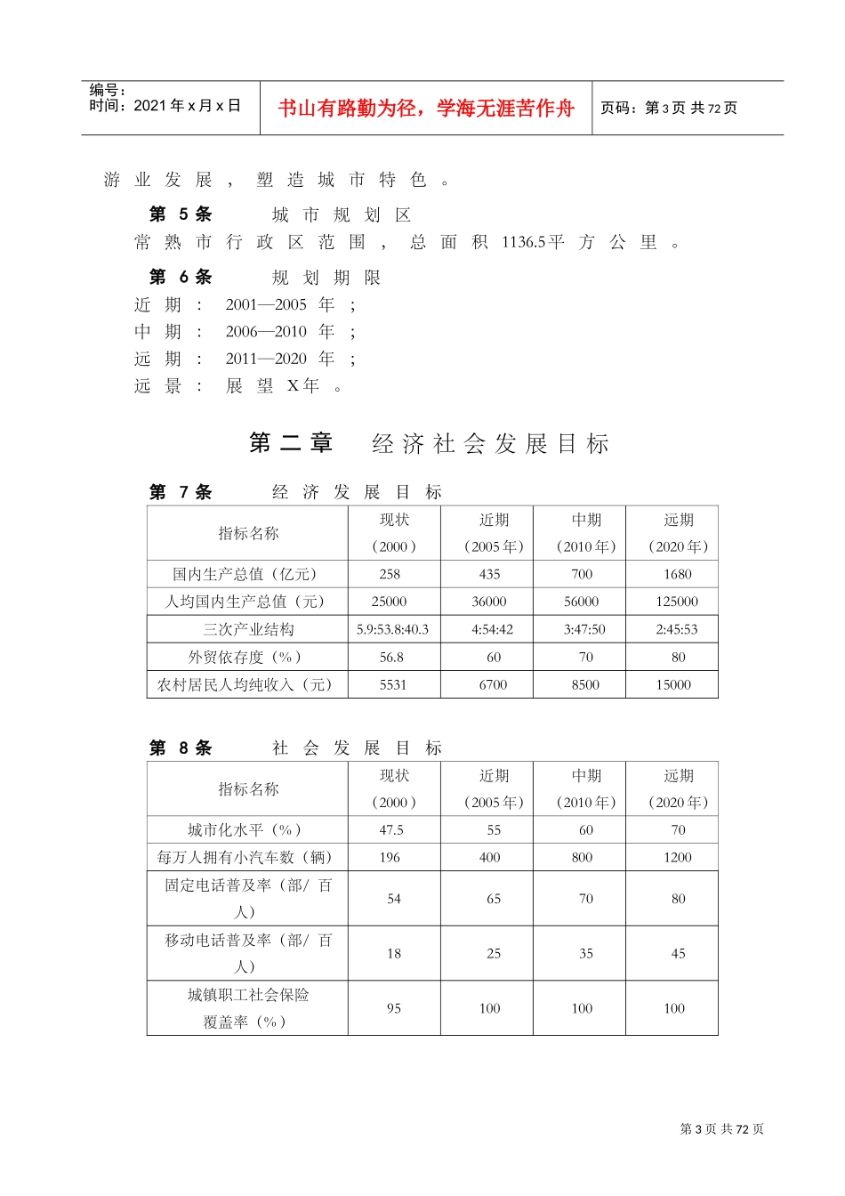 常熟市城市总体规划(XXXX--2020)(DOC52页)_第3页