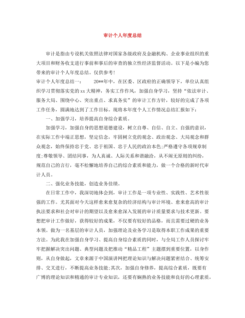 审计个人年度总结_第1页