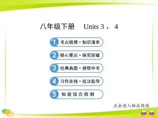 2013版初中英语全程复习方略课件（教材复习案）八年级下册Units3、4（人教版）