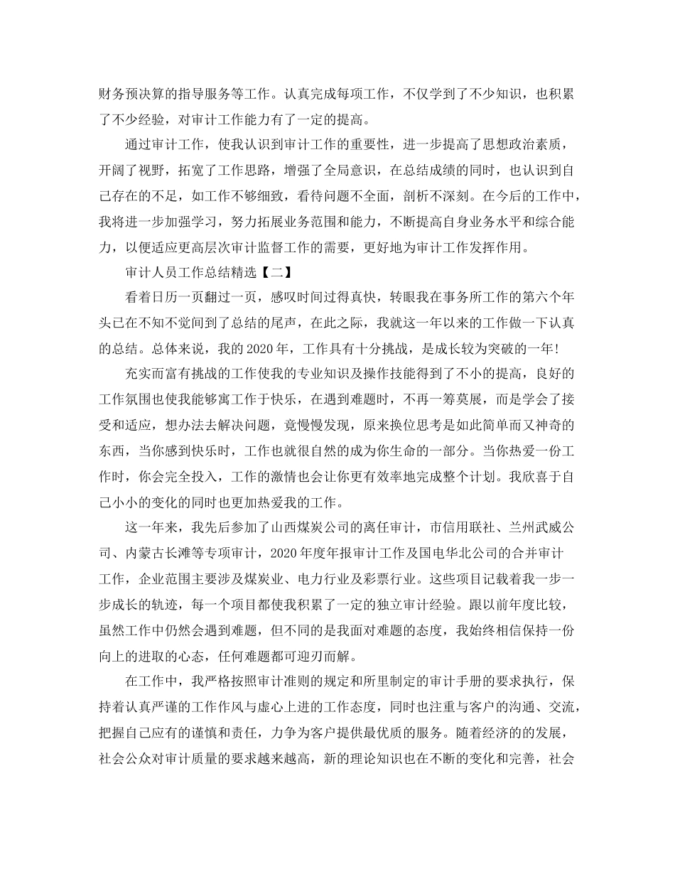 审计人员工作总结精选_第2页