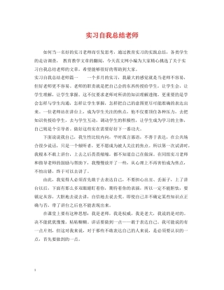 实习自我总结老师