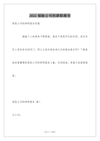 2024保险公司的辞职报告_9