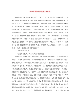 2020年政务公开年度工作总结 