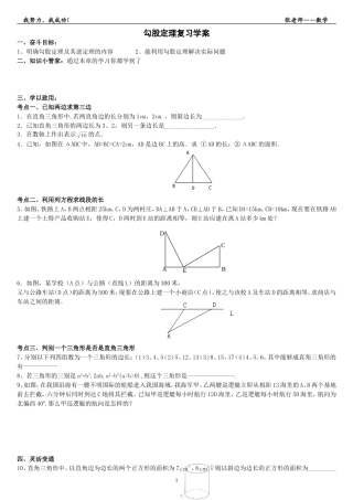 勾股定理复习学案