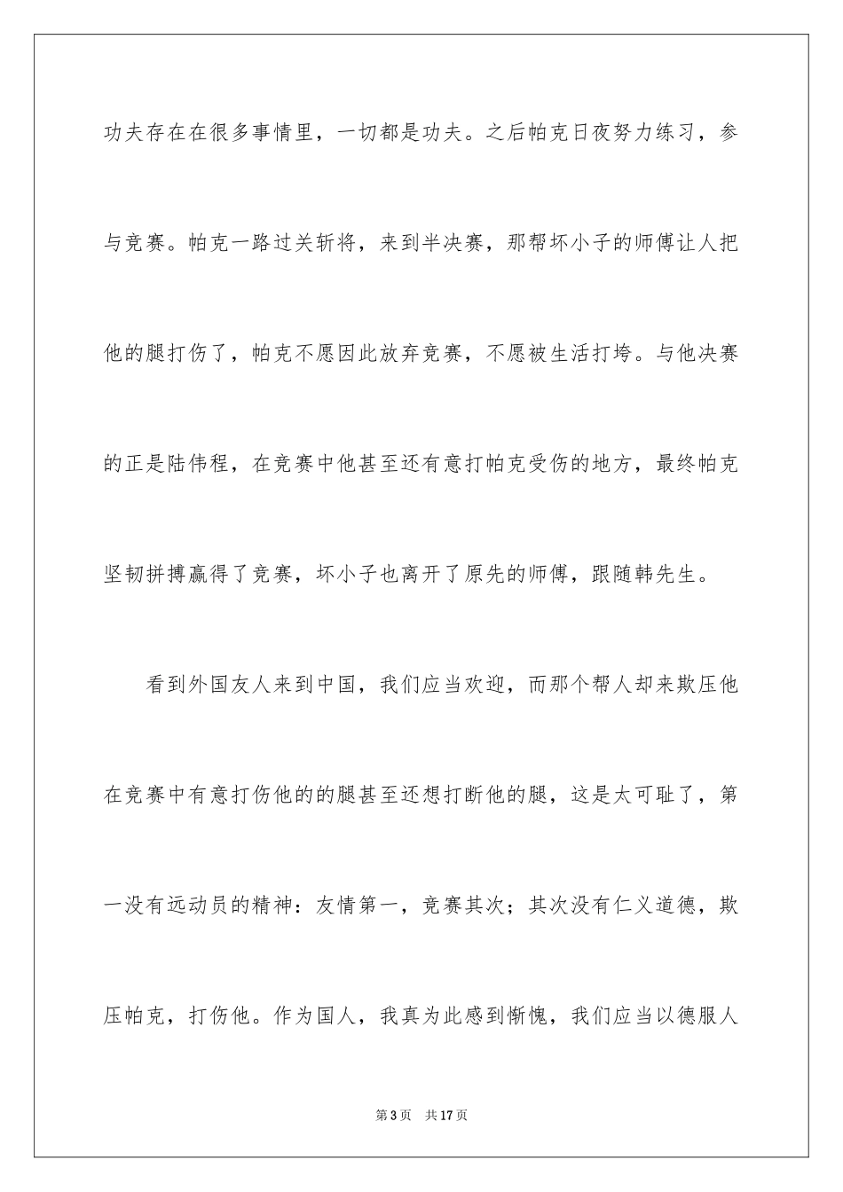 2024《功夫梦》观后感_第3页