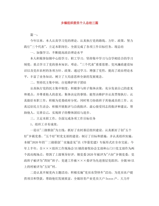 乡镇组织委员个人总结三篇