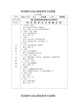 业务学习记录表2015