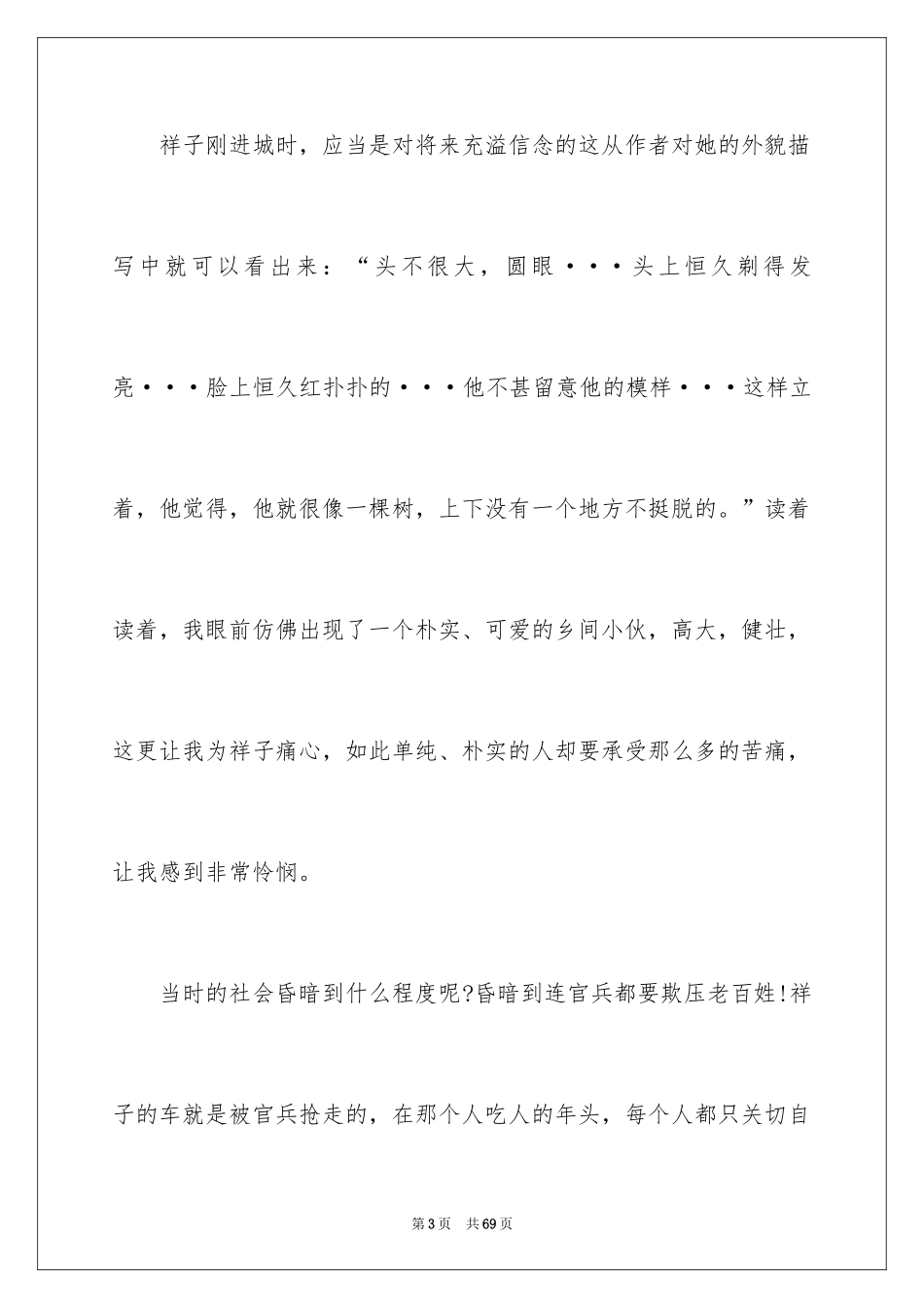 2024《骆驼祥子》读后感_58_第3页