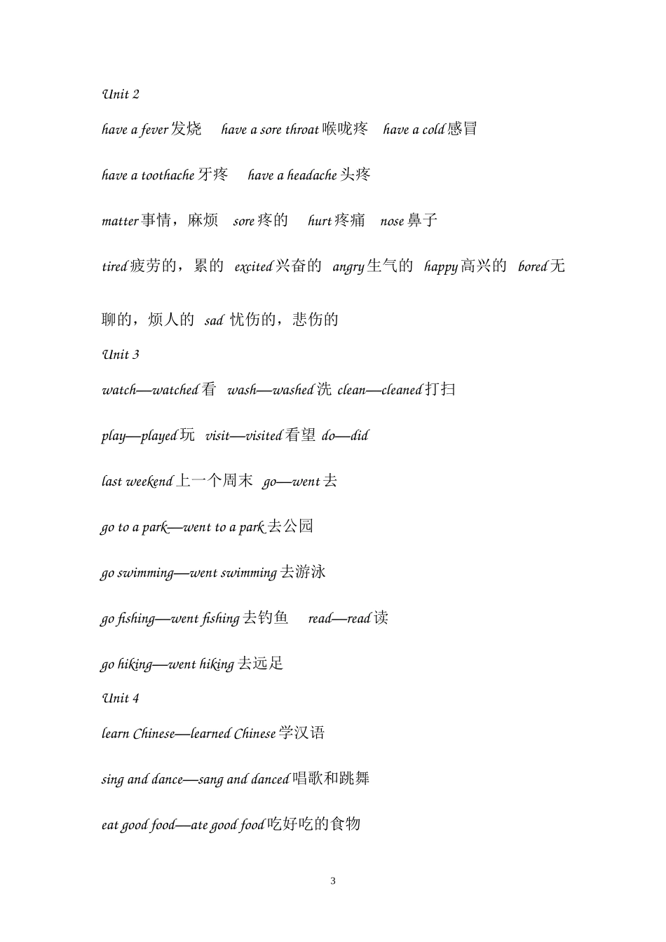 小学六年级英语单词表-人教版_第3页