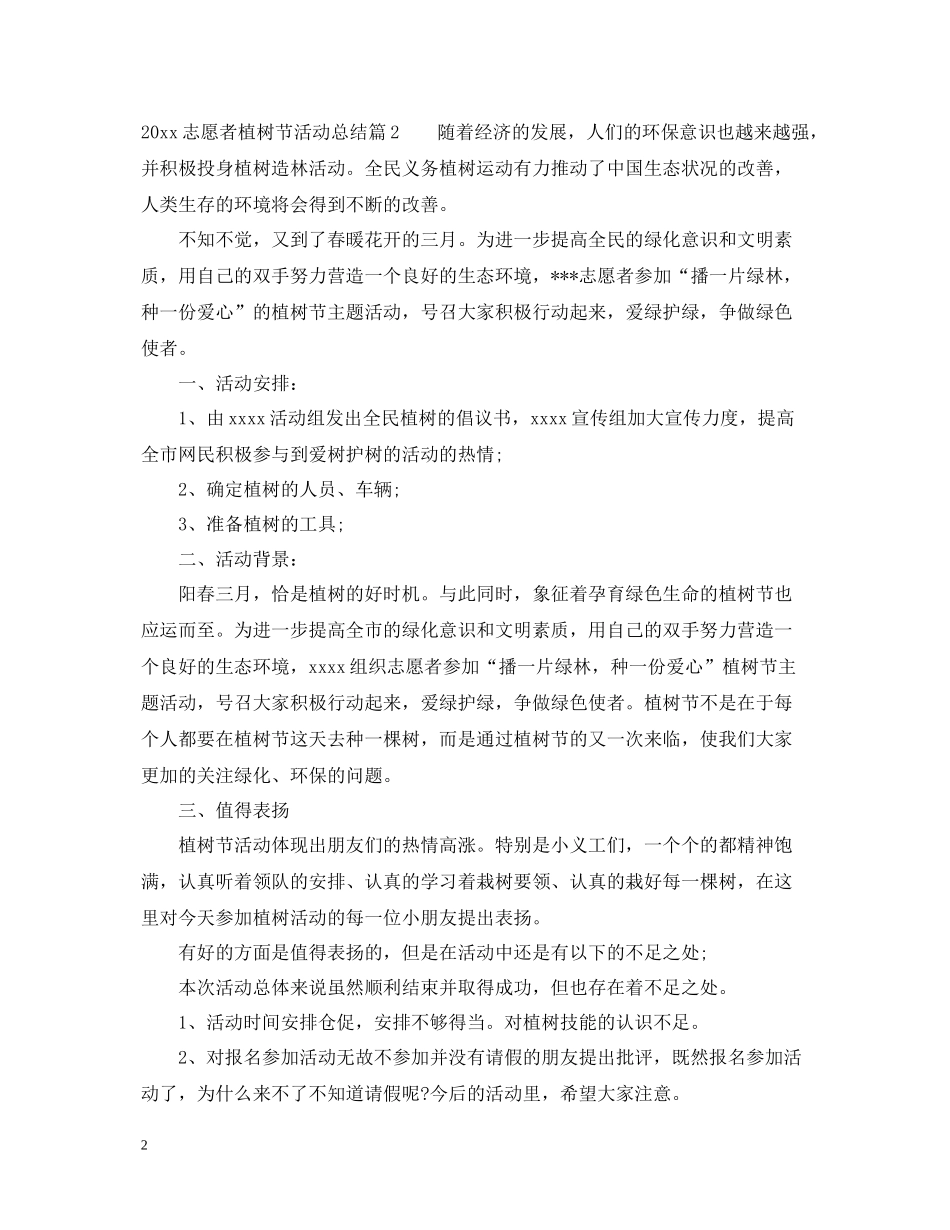 志愿者植树节活动总结_第2页