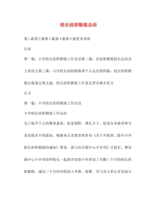 校长挂职锻炼总结