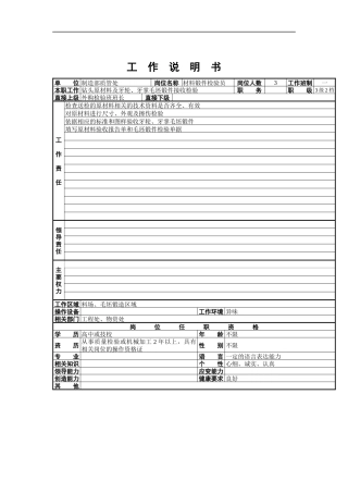 材料锻件检验员工作说明书
