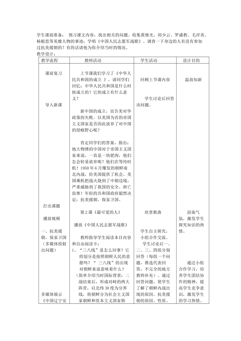 第2课最可爱的人教学设计_第2页