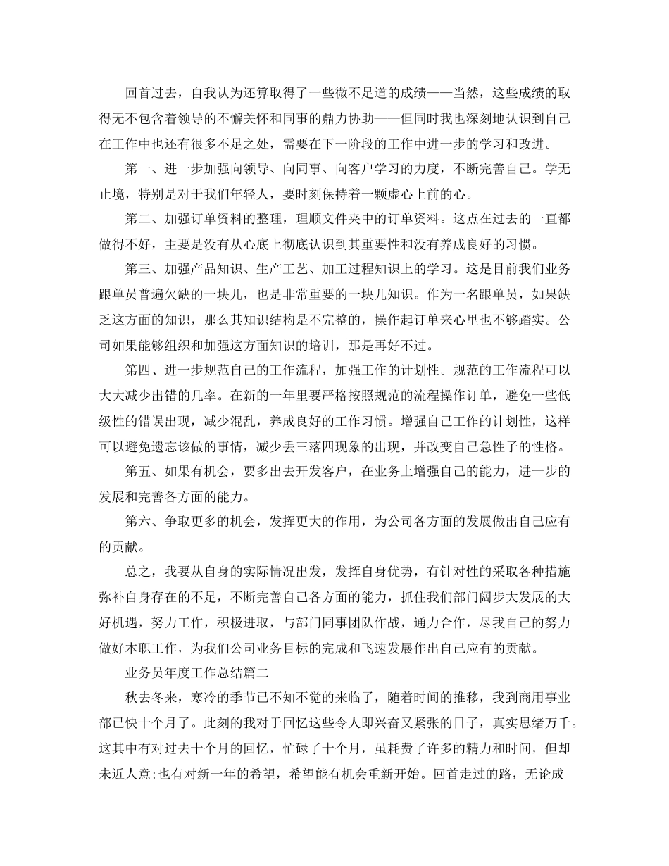 业务员年度工作总结精选范例_第3页
