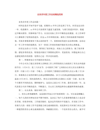 业务员年度工作总结精选范例