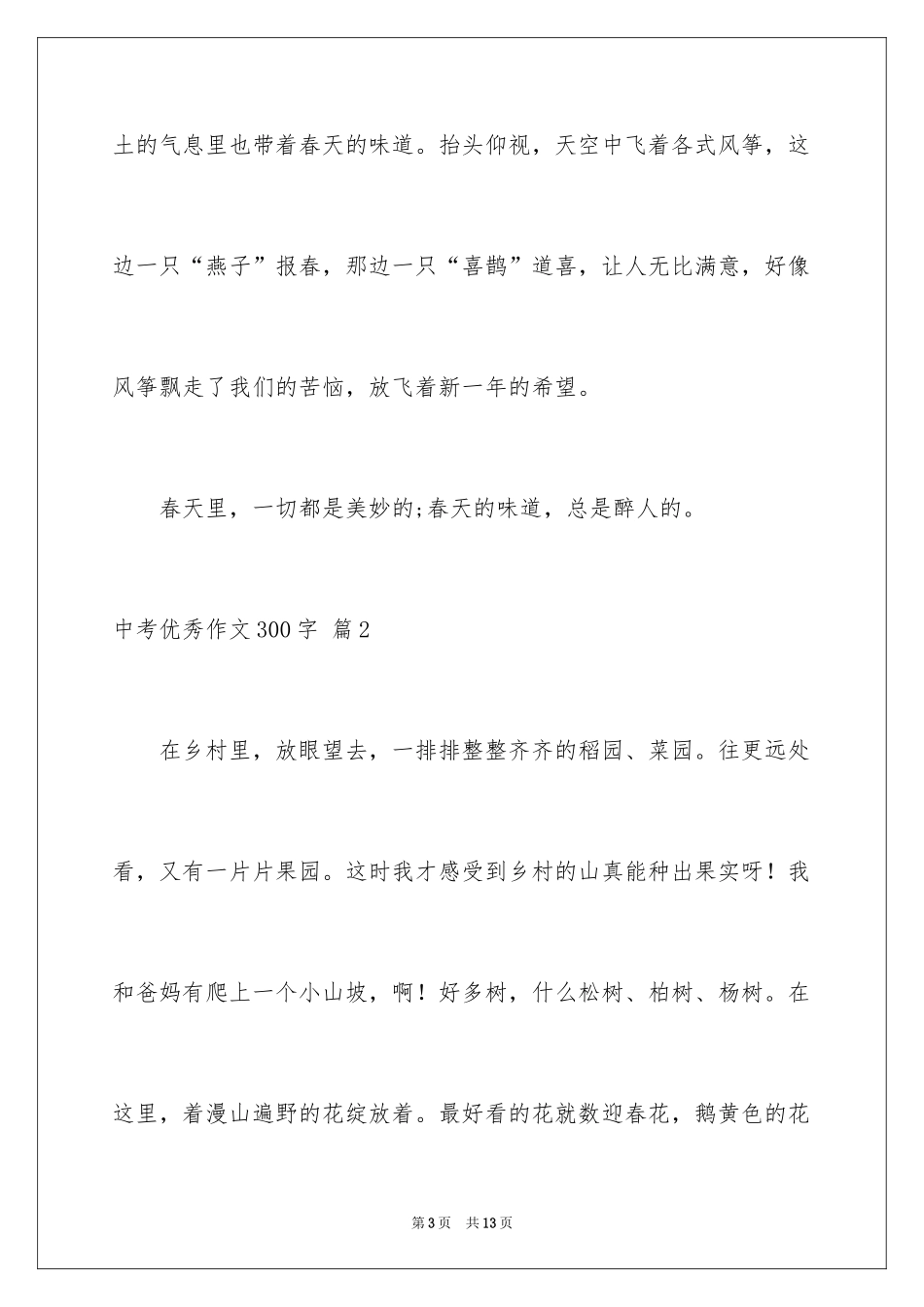 2024中考优秀作文300字_8_第3页