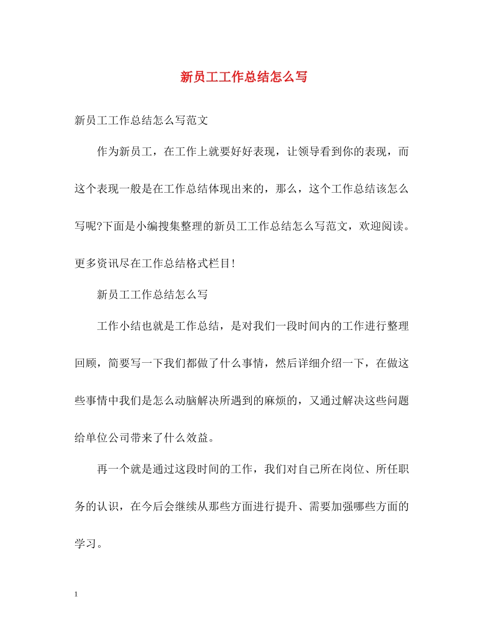 新员工工作总结怎么写_第1页