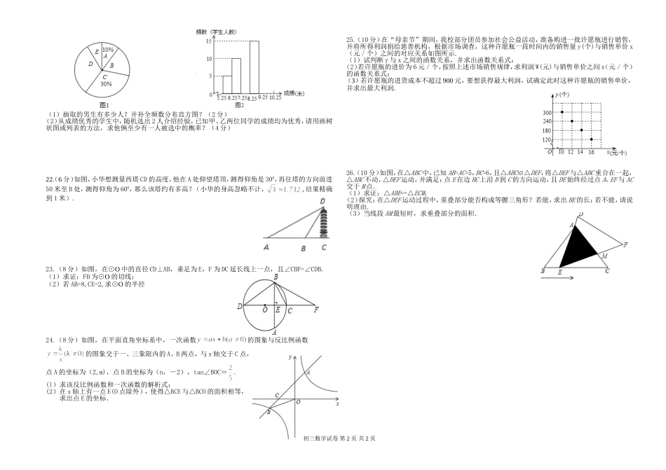 初三数学第一次模拟考试_第2页