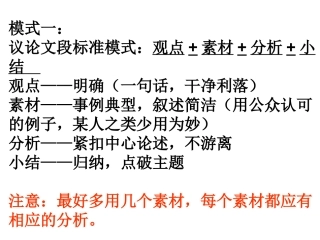 议论文的几种模式