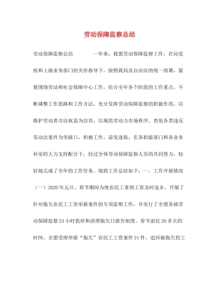 劳动保障监察总结2