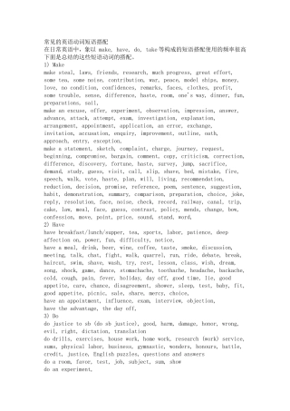 常见的英语动词短语搭配