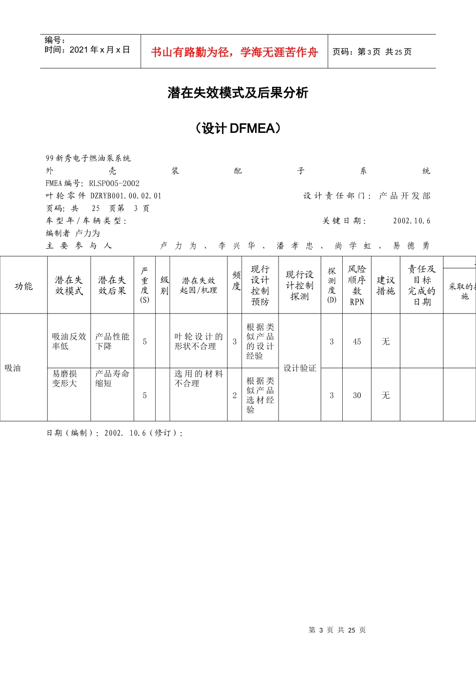 潜在失效模式及后果分析（设计DFMEA）_第3页